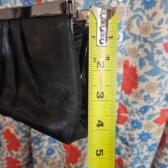 VTG Jessica McClintock Gunne Sax Satin Formal Bag Black The Classic Clamshell - Picture 5 of 6